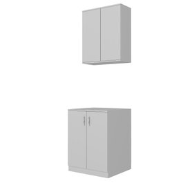 Hanah Home Armario de Baño Blanco con Almacenamiento, Tablero Melamina, 70x90x65cm